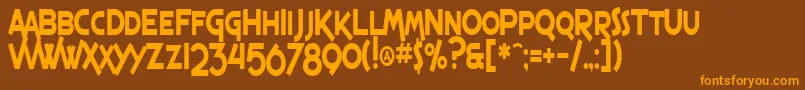 SF Espresso Shack Condensed Font – Orange Fonts on Brown Background