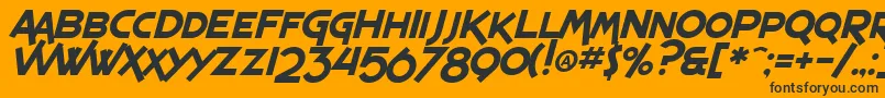 SF Espresso Shack Italic-Schriftart – Schwarze Schriften auf orangefarbenem Hintergrund