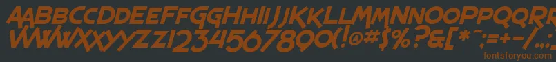 SF Espresso Shack Italic-Schriftart – Braune Schriften auf schwarzem Hintergrund