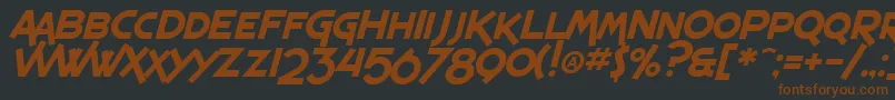 フォントSF Espresso Shack Italic – 黒い背景に茶色のフォント