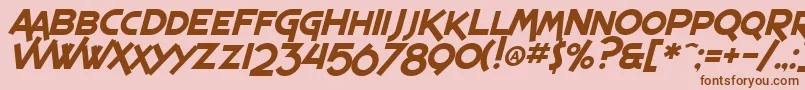 SF Espresso Shack Italic-fontti – ruskeat fontit vaaleanpunaisella taustalla