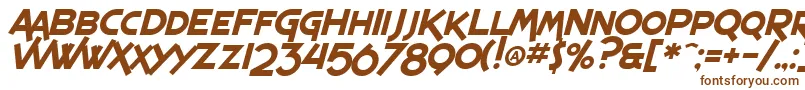 Czcionka SF Espresso Shack Italic – brązowe czcionki na białym tle