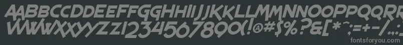 フォントSF Espresso Shack Italic – 黒い背景に灰色の文字