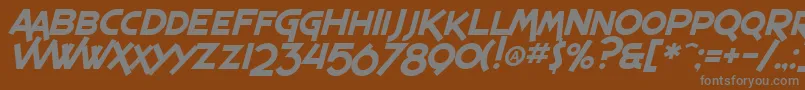 SF Espresso Shack Italic-fontti – harmaat kirjasimet ruskealla taustalla