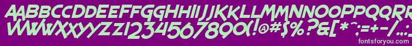 SF Espresso Shack Italic Font – Green Fonts on Purple Background