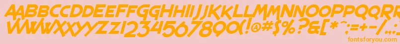 SF Espresso Shack Italic Font – Orange Fonts on Pink Background