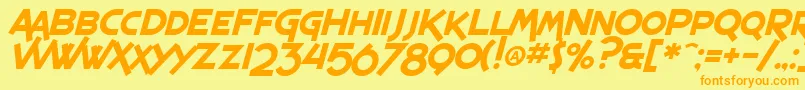 Fonte SF Espresso Shack Italic – fontes laranjas em um fundo amarelo