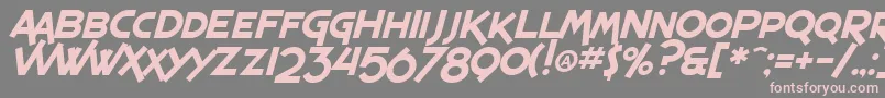 SF Espresso Shack Italic-fontti – vaaleanpunaiset fontit harmaalla taustalla