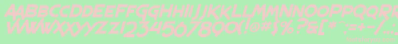 Шрифт SF Espresso Shack Italic – розовые шрифты на зелёном фоне