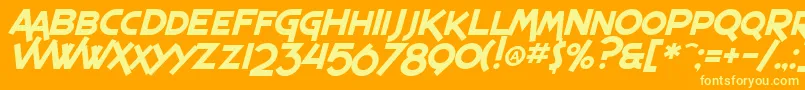 SF Espresso Shack Italic Font – Yellow Fonts on Orange Background