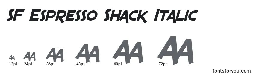 SF Espresso Shack Italic Font Sizes