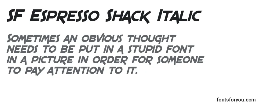 Revisão da fonte SF Espresso Shack Italic
