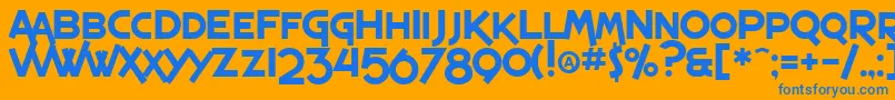 SF Espresso Shack Font – Blue Fonts on Orange Background