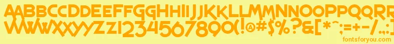 SF Espresso Shack Font – Orange Fonts on Yellow Background