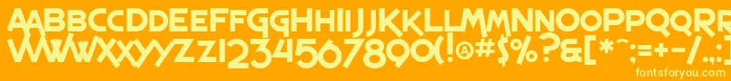 SF Espresso Shack Font – Yellow Fonts on Orange Background