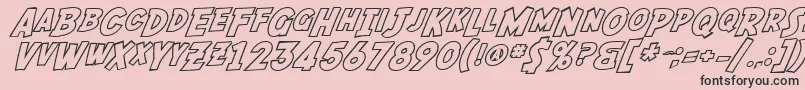 SF Fedora Outline-fontti – mustat fontit vaaleanpunaisella taustalla