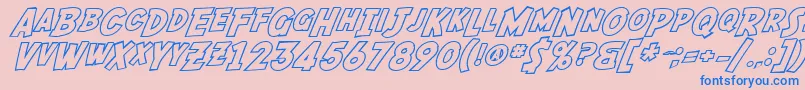 SF Fedora Outline-fontti – siniset fontit vaaleanpunaisella taustalla