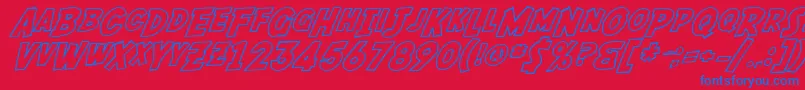 SF Fedora Outline Font – Blue Fonts on Red Background