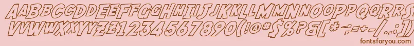 Fonte SF Fedora Outline – fontes marrons em um fundo rosa