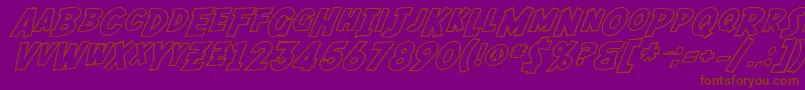 SF Fedora Outline-Schriftart – Braune Schriften auf violettem Hintergrund