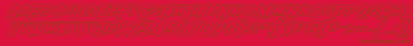フォントSF Fedora Outline – 赤い背景に茶色の文字