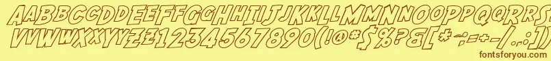 SF Fedora Outline Font – Brown Fonts on Yellow Background