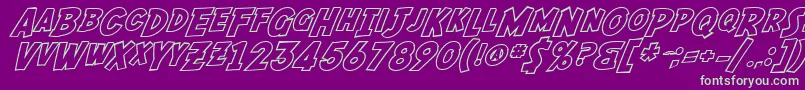 SF Fedora Outline-fontti – vihreät fontit violetilla taustalla