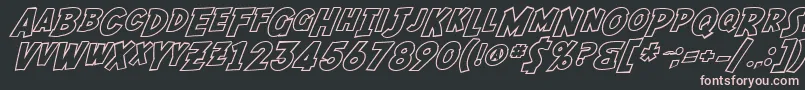 SF Fedora Outline-fontti – vaaleanpunaiset fontit mustalla taustalla