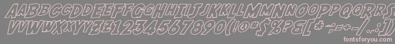 Czcionka SF Fedora Outline – różowe czcionki na szarym tle