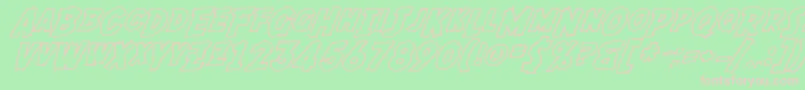 Czcionka SF Fedora Outline – różowe czcionki na zielonym tle