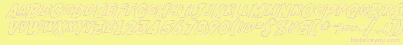 SF Fedora Outline Font – Pink Fonts on Yellow Background