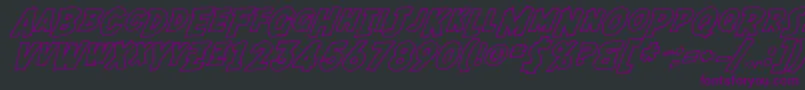 Czcionka SF Fedora Outline – fioletowe czcionki na czarnym tle