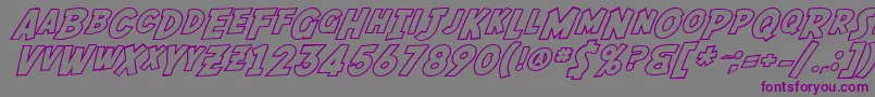 SF Fedora Outline-fontti – violetit fontit harmaalla taustalla