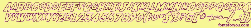 SF Fedora Outline Font – Purple Fonts on Yellow Background