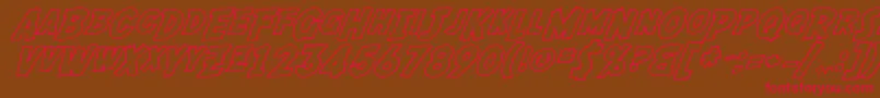 SF Fedora Outline Font – Red Fonts on Brown Background