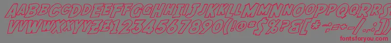 SF Fedora Outline Font – Red Fonts on Gray Background