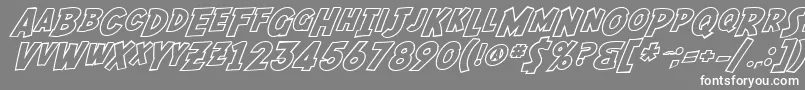 フォントSF Fedora Outline – 灰色の背景に白い文字