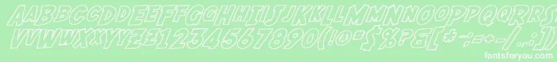 SF Fedora Outline Font – White Fonts on Green Background