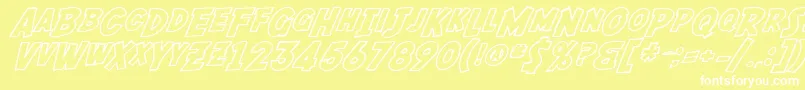 Czcionka SF Fedora Outline – białe czcionki na żółtym tle