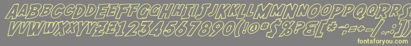 SF Fedora Outline Font – Yellow Fonts on Gray Background