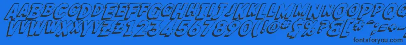 SF Fedora Shadow Font – Black Fonts on Blue Background