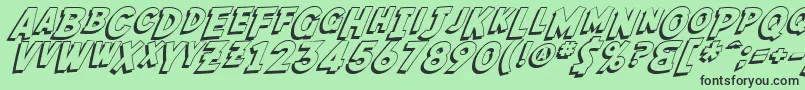 SF Fedora Shadow Font – Black Fonts on Green Background