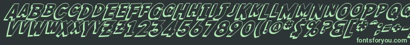 SF Fedora Shadow Font – Green Fonts on Black Background