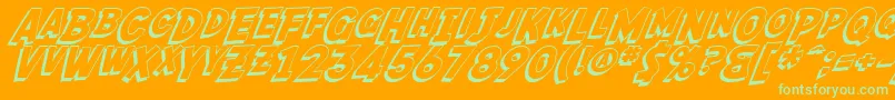 SF Fedora Shadow Font – Green Fonts on Orange Background