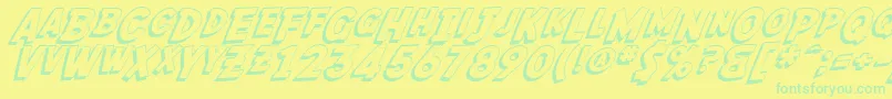 SF Fedora Shadow-Schriftart – Grüne Schriften auf gelbem Hintergrund