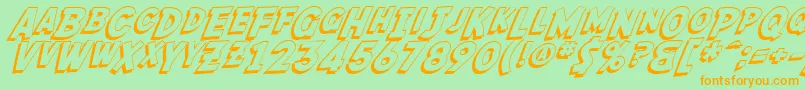 SF Fedora Shadow Font – Orange Fonts on Green Background