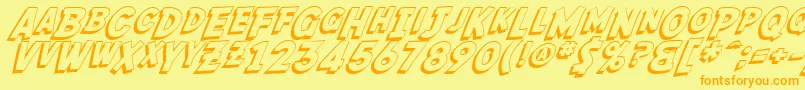 SF Fedora Shadow Font – Orange Fonts on Yellow Background