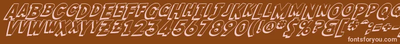 SF Fedora Shadow Font – Pink Fonts on Brown Background