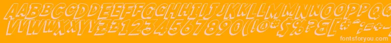 SF Fedora Shadow-Schriftart – Rosa Schriften auf orangefarbenem Hintergrund