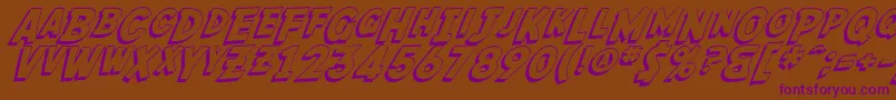 SF Fedora Shadow Font – Purple Fonts on Brown Background